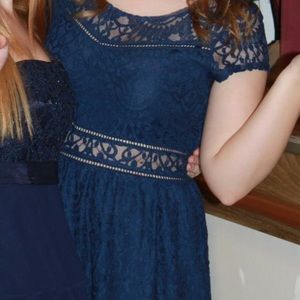 H&M Macy blue laced dress